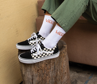 ladies check vans